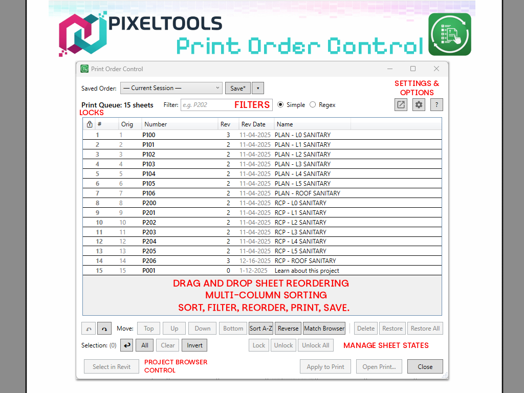Print Order Control main interface